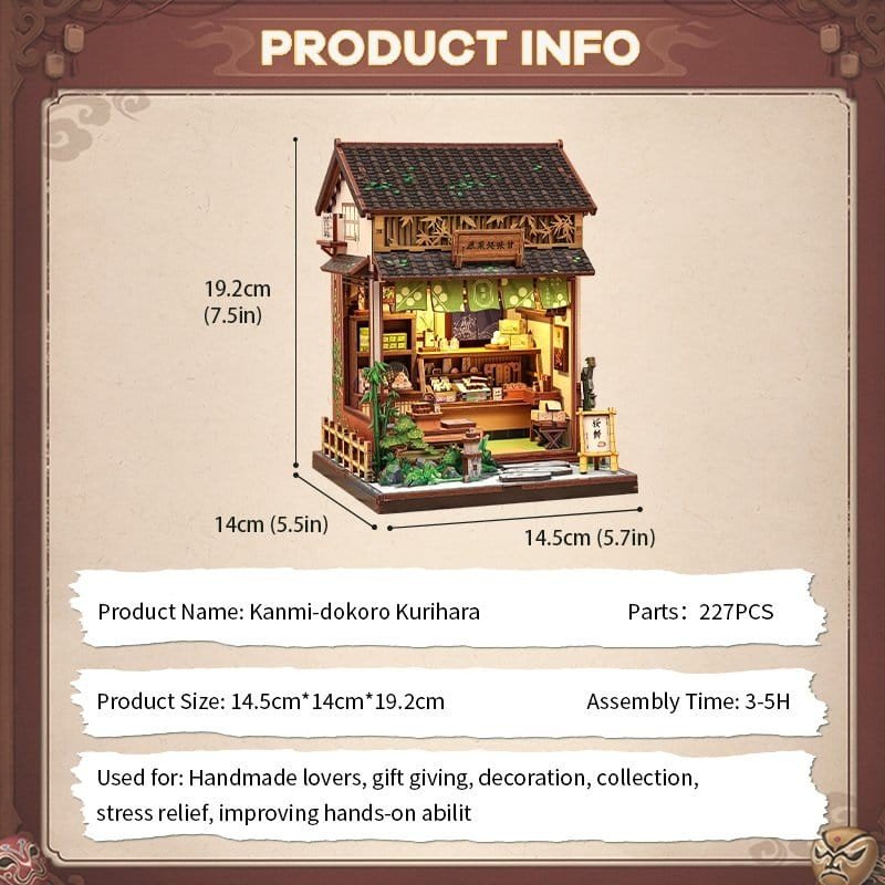 Figurine Model Kit Miniature House Kanmi-dokoro Kurihara 19 x 15 cm  