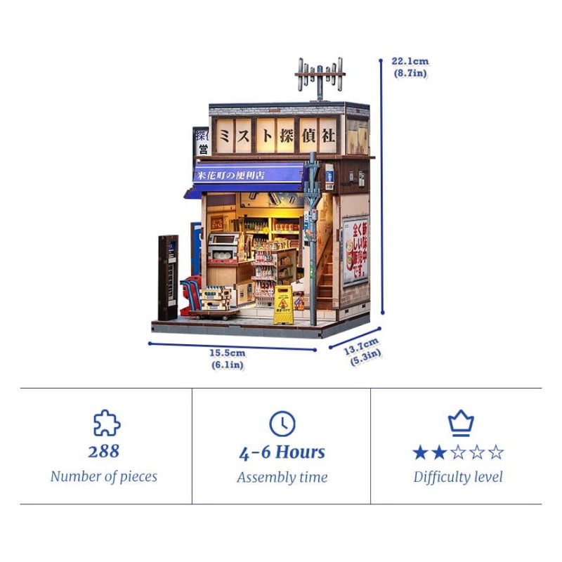 Figurine Model Kit Miniature House Beika-cho Convenience Store 22 x 15 cm  