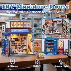 Figurine Model Kit Miniature House Beika-cho Convenience Store 22 x 15 cm  