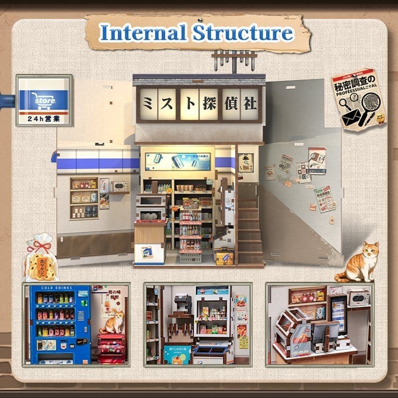 Figurine Model Kit Miniature House Beika-cho Convenience Store 22 x 15 cm  