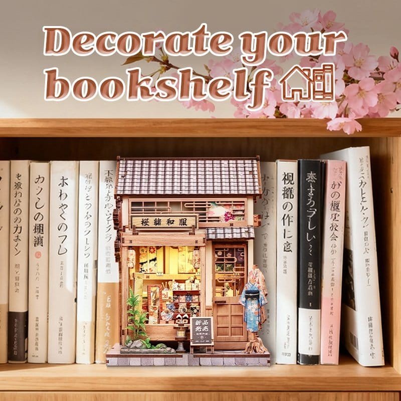 Figurine Model Kit Miniature House Sakura O Kimono Shop 19 x 14 cm  