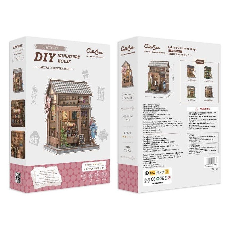 Figurine Model Kit Miniature House Sakura O Kimono Shop 19 x 14 cm  