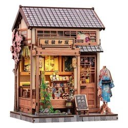Figurine Model Kit Miniature House Sakura O Kimono Shop 19 x 14 cm  