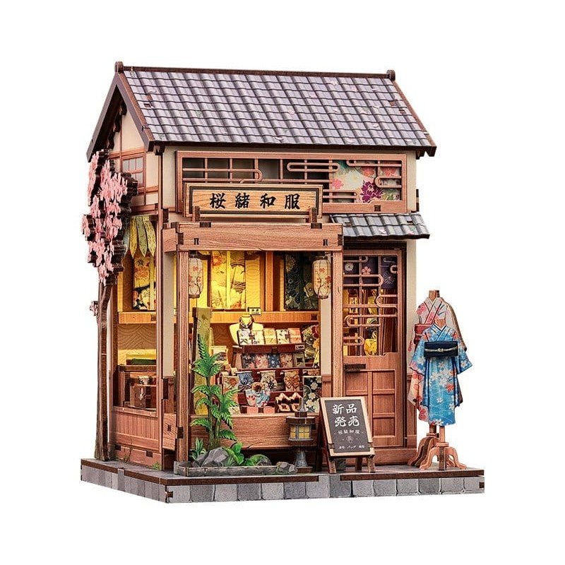 Miniature House Model Kit Sakura O Kimono Shop 19 x 14 cm  