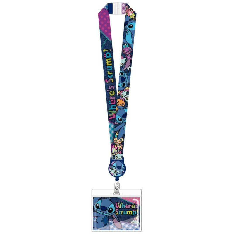 Lilo et Stitch Lanière de luxe avec porte-cartes Stitch Where's Scrump?
