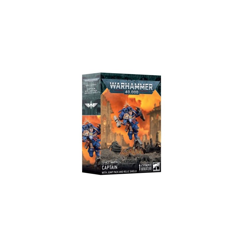Warhammer 40.000 - Space Marines: kapitein met jumppack en relikwieschild