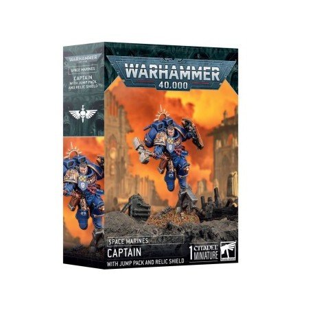 Warhammer 40.000 - Space Marines: kapitein met jumppack en relikwieschild