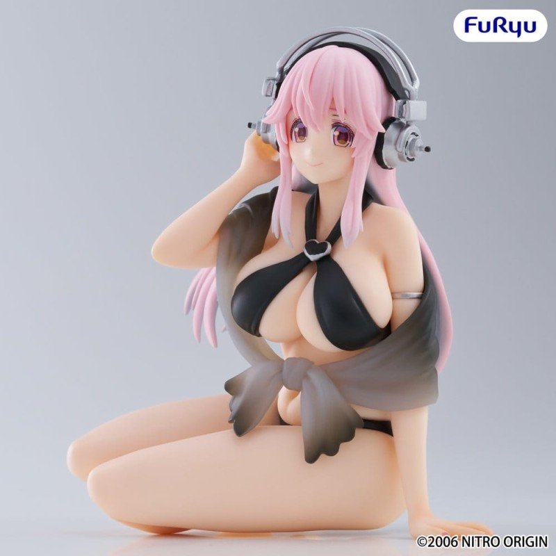Super Sonico statuette PVC Noodle Stopper Super Sonico Swimsuit Black Color Ver. 10 cm