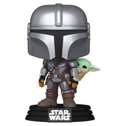 Star Wars: The Mandalorian and Grogu POP! Vinyl figurine Bobble Head The Mandalorian with Grogu 9 cm