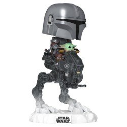 Star Wars: The Mandalorian and Grogu POP! Rides Deluxe Vinyl figurine Bobble Head The Mandalorian with Grogu in Imperial Remn...