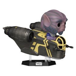 Star Wars: The Mandalorian and Grogu POP! Rides Deluxe Vinyl figurine Bobble Head Zeb Orrelios in the Razor Crest 9 cm