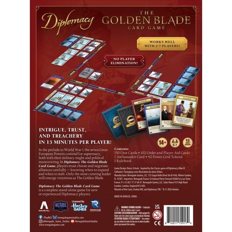 Diplomacy: The Golden Blade Jeu de cartes *ANGLAIS*