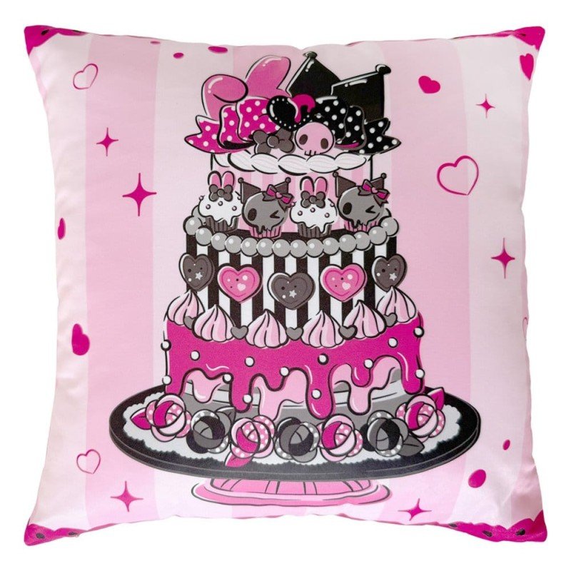 Sanrio coussin Pink Black Party Series Kuromi & My Melody 35 x 35 cm 