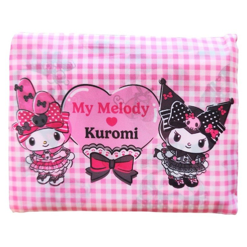 Sanrio Pink Black Party Series Tote Bag Kuromi & My Melody Foldable