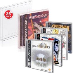 Pack 25 boîtes de protection en PET pour jeux PS1/Single CD/Dreamcast (Jewel Case) Games