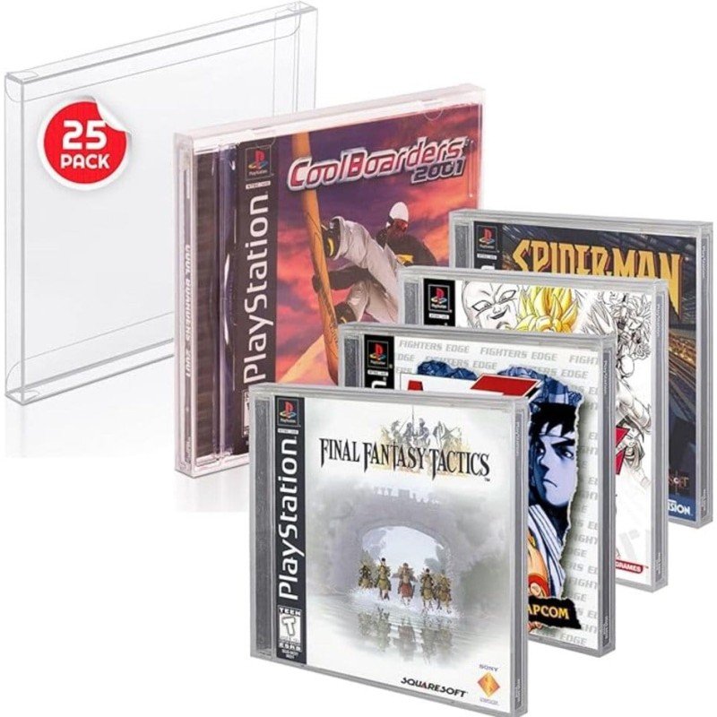 PET Protectors 25-Pack for PS1/Single CD/Dreamcast (Jewel Case) Games