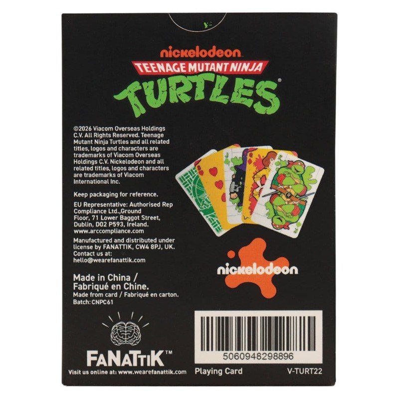 Tortues Ninja jeu de cartes à jouer Boîte de présentation (12)