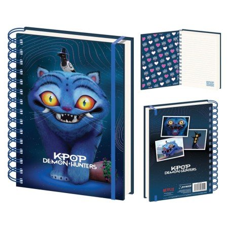 KPop Demon Hunters cahier à spirale A5 Wiro 3D Derpy Tiger