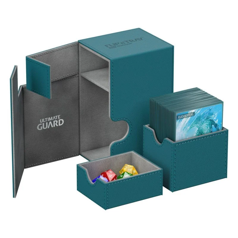 produit : boîte pour cartes Flip n Tray Deck Case 100+ taille standard XenoSkin Bleu Pétrole marque : Ultimate Guard