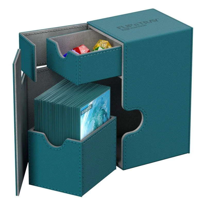 produit : boîte pour cartes Flip n Tray Deck Case 100+ taille standard XenoSkin Bleu Pétrole marque : Ultimate Guard