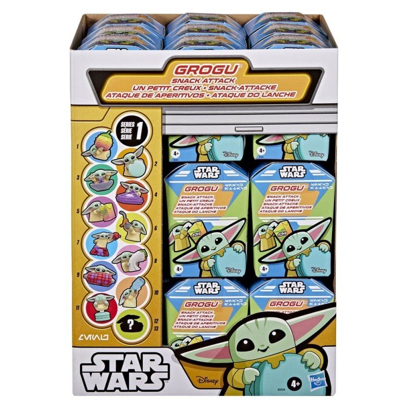 Star Wars présentoir boîte-mystère mini-figurines Grogu Snack Attack Series 1  4 cm (24)