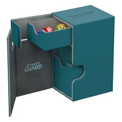produit : boîte pour cartes Flip n Tray Deck Case 100+ taille standard XenoSkin Bleu Pétrole marque : Ultimate Guard