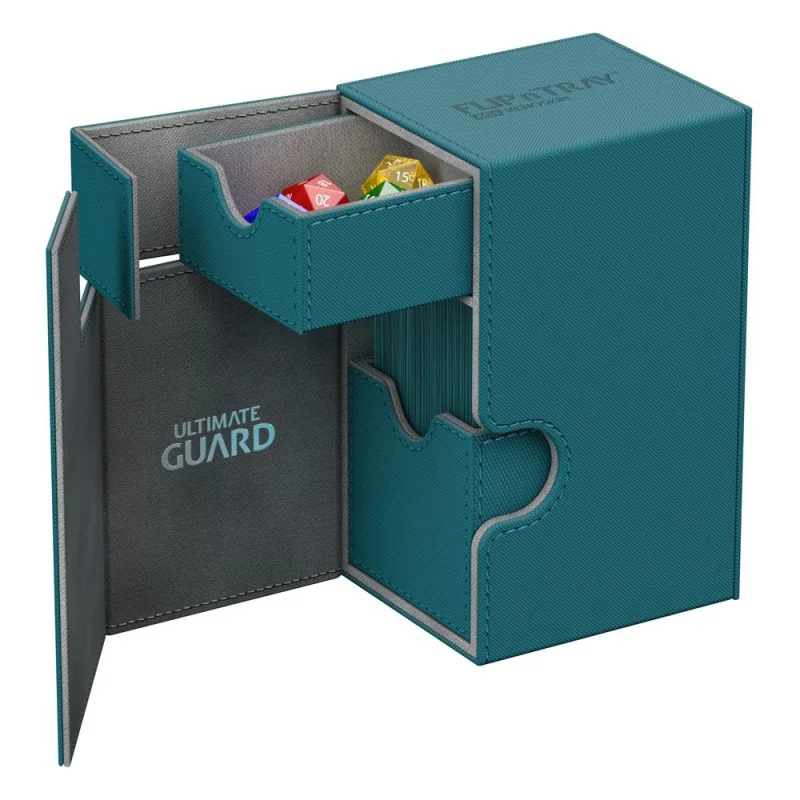 produit : boîte pour cartes Flip n Tray Deck Case 100+ taille standard XenoSkin Bleu Pétrole marque : Ultimate Guard