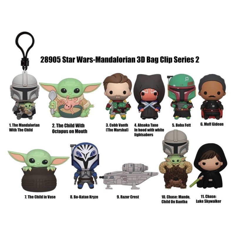 Star Wars Mandalorian 3D Foam Bag Clips Series 2 Display (24)