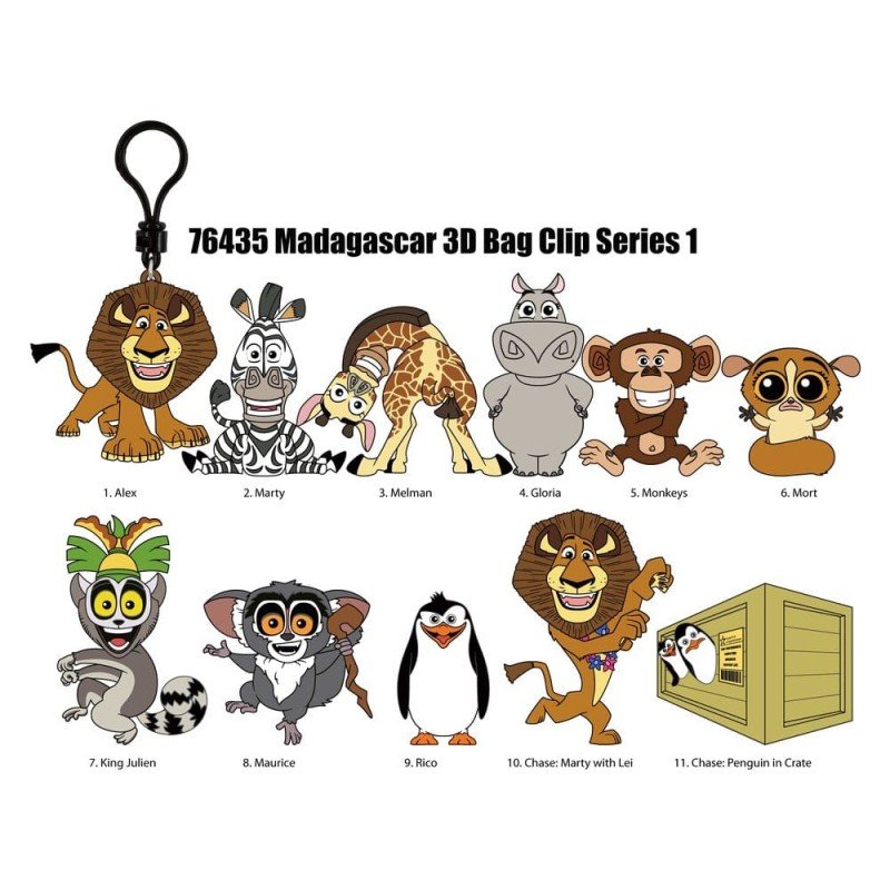 Madagascar 3D présentoir porte-clés Serie 1 (24)