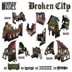 Green Stuff World- Ensemble de Terrain - Ville en Ruine