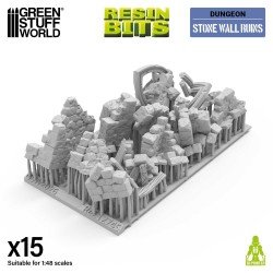 Green Stuff World - 3D geprint - Dungeons & Fantasy - Stone Wall Ruins