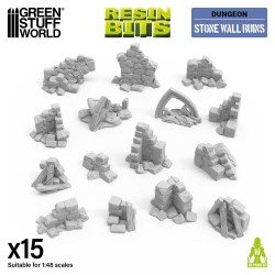 Green Stuff World- 3D Printed - Dungeons & Fantasy - Stone Wall Ruins