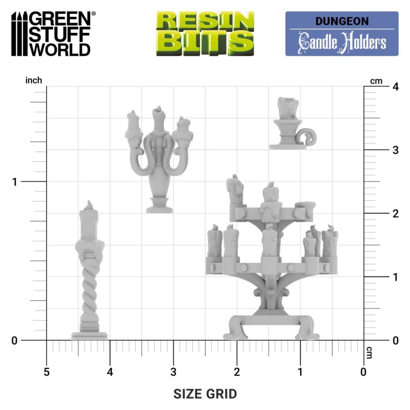 Green Stuff World- 3D Printed - Dungeons & Fantasy - Candle Holders