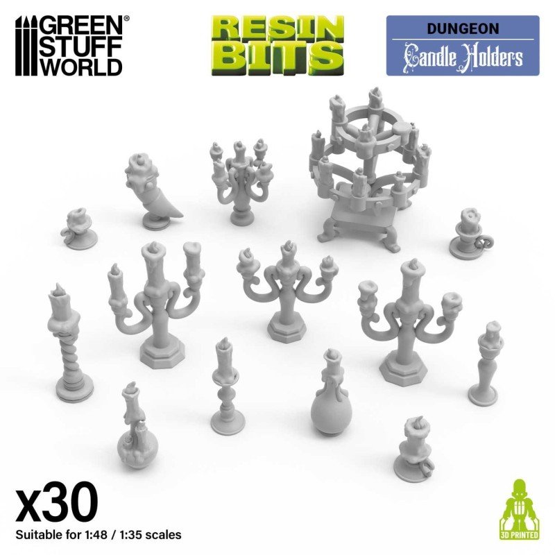Green Stuff World- 3D Printed - Dungeons & Fantasy - Bougeoirs