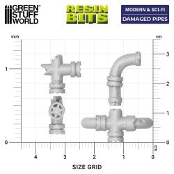 Green Stuff World- 3D Printed - Modern & Sci-fi - Damaged Pipes