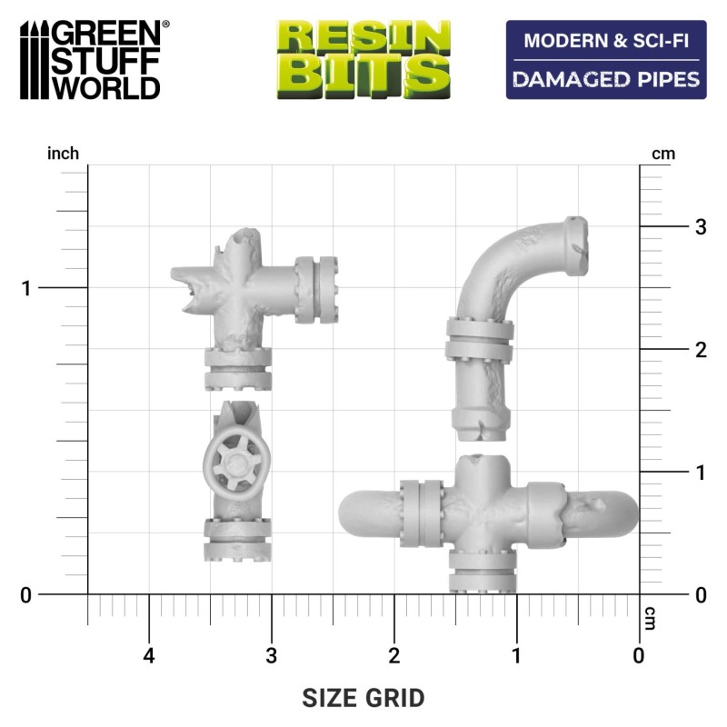Green Stuff World- 3D Printed - Modern & Sci-fi - Tuyaux Endommagés