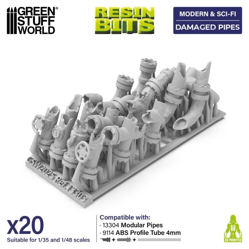 Green Stuff World - 3D-geprint - Modern & Sci-fi - Beschadigde leidingen