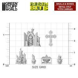 Green Stuff World - 3D-geprint - Skulls & Bones - Skulls with Candles