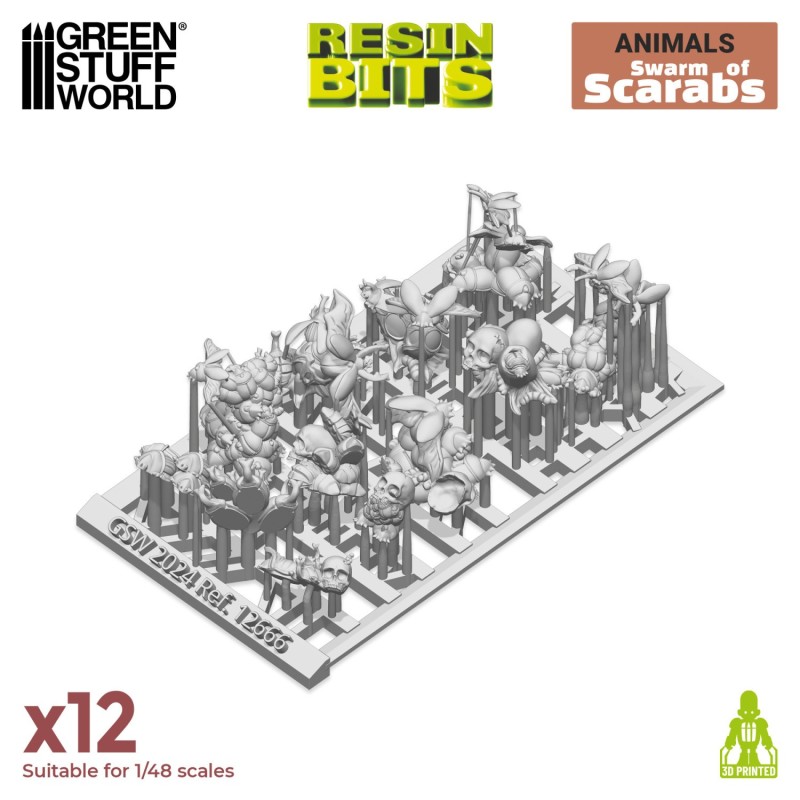 Green Stuff World- 3D Printed - Animals - Beetle Swarms