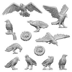 Green Stuff World- 3D Printed - Animaux - Corbeaux