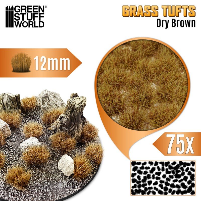 Green Stuff World - Grass Tufts XXL 12mm - Dry Brown