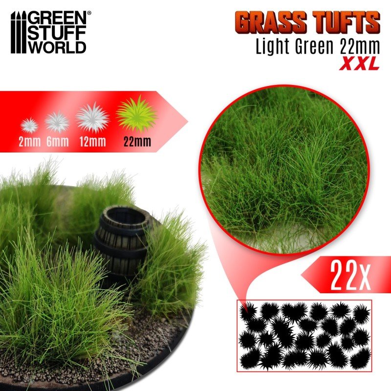 Green Stuff World - Grass Tufts XXL 22mm - Light Green