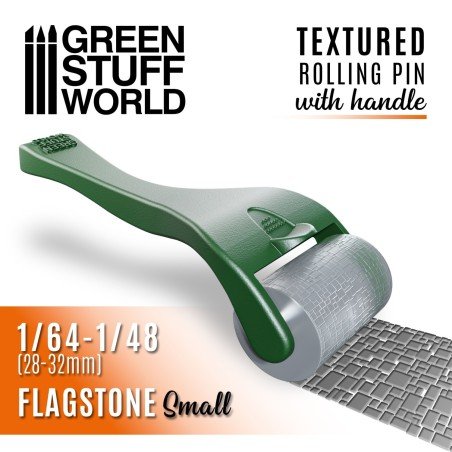 Green Stuff World - Getextureerde roller met handvat - Kleine platvloer