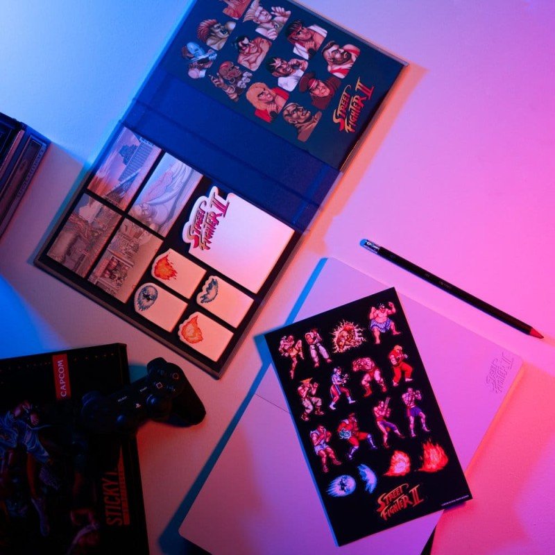 Street Fighter Premium Notebook with Sticky Notes and Cover A5 