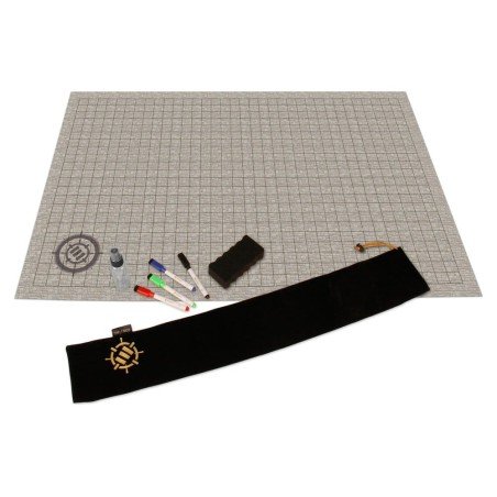 Enhance Tabletop Kit de campagne de tapis quadrillé DnD beige