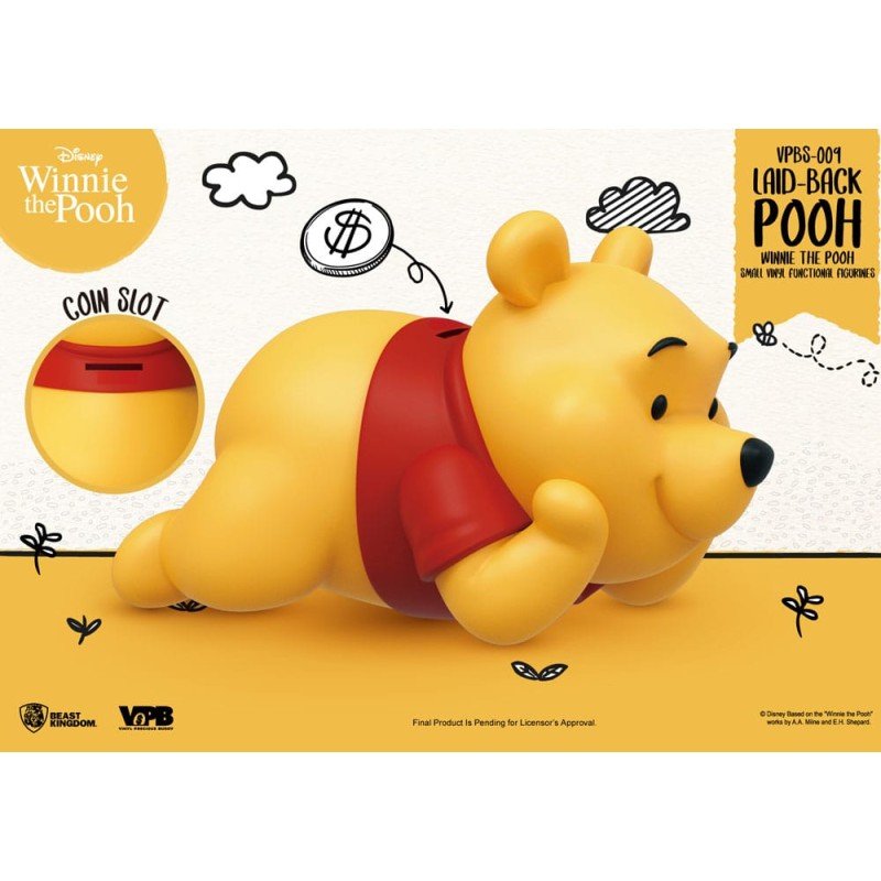 Winnie The Pooh Small Vinyl Bank laid-back Winnie 17 cm