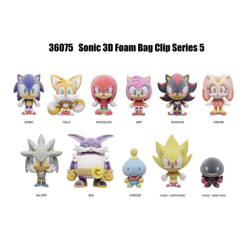 Sonic the Hedgehog Series 5 présentoir porte-clés sac à dos Flocking (24)