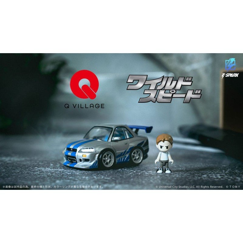Fast & Furious véhicule avec minifigurine Q-Village Nissan Skyline GT-R (R34) 9 cm