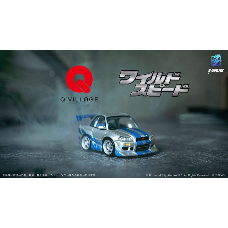 Fast & Furious véhicule avec minifigurine Q-Village Nissan Skyline GT-R (R34) 9 cm