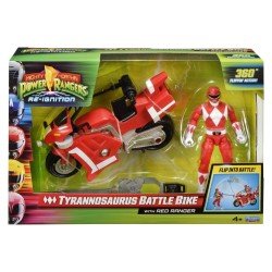 Power Rangers Battle Bike véhicule Tyrannosaurus Rex with Red Ranger 18 cm